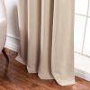 52x126 Beige Cream Blackout Curtains – Set of 2 Extra Long Thermal Insulated Room Darkening Panels with Rod Pocket, Noise Reducing Drapes