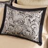 King 12-Piece Comforter Set Black Gold Paisley Bedding Set, Complete Bed in a Bag with Sheets, Shams