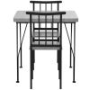 Modern 3-Piece Dining Set – Grey Wood Top Table with 2 Metal Frame Chairs