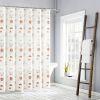 72” Bohemian Shower Curtain Set with Hooks & Mini Tote, Cream White Orange Sunset Bathroom Curtain