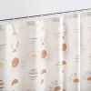 72” Bohemian Shower Curtain Set with Hooks & Mini Tote, Cream White Orange Sunset Bathroom Curtain