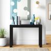 Solid Wood Modern Console Table in Black Finish, Narrow Entryway Sofa Table, Minimalist Accent Table for Living Room