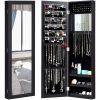 2-in-1 Full Length Jewelry Armoire Mirror, Wall or Door Mounted Jewelry Organizer Cabinet with Adjustable Height