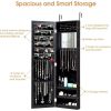 2-in-1 Full Length Jewelry Armoire Mirror, Wall or Door Mounted Jewelry Organizer Cabinet with Adjustable Height