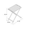 Folding TV Tray Table in Blue Wood Finish, Portable Bedside Snack & Laptop Table, Fully Assembled Side Table with Solid Wood Legs