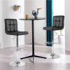 Set of 2 Adjustable Height Bar Stools – Modern PU Leather Swivel Chairs with Backrest, Metal Frame