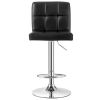 Set of 2 Adjustable Height Bar Stools – Modern PU Leather Swivel Chairs with Backrest, Metal Frame