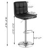 Set of 2 Adjustable Height Bar Stools – Modern PU Leather Swivel Chairs with Backrest, Metal Frame