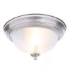 11-Inch Brushed Nickel Flush Mount Ceiling Light with Frosted Swirl Glass Shade