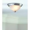 11-Inch Brushed Nickel Flush Mount Ceiling Light with Frosted Swirl Glass Shade