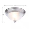 11-Inch Brushed Nickel Flush Mount Ceiling Light with Frosted Swirl Glass Shade