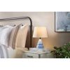 Small Blue Table Lamp with White Fabric Shade