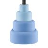 Small Blue Table Lamp with White Fabric Shade