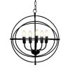 5-Light Rustic Industrial Brass Chandelier, Rotating Metal Ceiling Light Fixture with Adjustable Arms