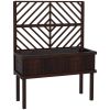 Wooden Raised Garden Bed with Trellis – Outdoor Fir Wood Planter Box with Self-Draining System