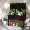 Wooden Raised Garden Bed with Trellis – Outdoor Fir Wood Planter Box with Self-Draining System