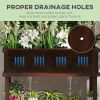 Wooden Raised Garden Bed with Trellis – Outdoor Fir Wood Planter Box with Self-Draining System