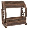 Farmhouse Wooden Wagon Wheel Planter Box – Rustic Fir Wood 2-Compartment Raised Garden Bed with Drainage Holes for Outdoor & Indoor Decor