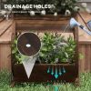 Farmhouse Wooden Wagon Wheel Planter Box – Rustic Fir Wood 2-Compartment Raised Garden Bed with Drainage Holes for Outdoor & Indoor Decor