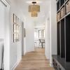 Bohemian Rattan Drum Ceiling Light, 13.6" Semi-Flush Mount 2-Light Fixture, Handwoven Seagrass Shade for Bedroom, Entryway & Living Room