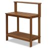 Solid Meranti Wood Outdoor Garden Potting Bench Table – Weather-Resistant Planting Workstation with Storage Shelf for Backyard, Patio & Gardening