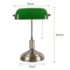 Antique Brass Bankers Desk Lamp with Green Glass Shade,