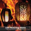 Set of 4 Solar Tiki Torch Lights Outdoor LED Flame Pathway Lights