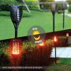 Set of 4 Solar Tiki Torch Lights Outdoor LED Flame Pathway Lights