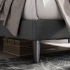 Full Size Upholstered Linen Platform Bed with Tufted Headboard – Adjustable Headboard, Modern Bed Frame, No Box Spring Needed