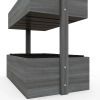 4-Tier Vertical Wooden Planter Box – Grey Raised Garden Bed with Drainage Liner, Fir Wood Outdoor Herb & Flower Planter for Small Spaces