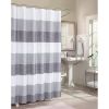 72-Inch Grey & White Striped Waffle Weave Shower Curtain – Luxury Textured Polyester, Hotel Style Bathroom Curtain