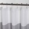 72-Inch Grey & White Striped Waffle Weave Shower Curtain – Luxury Textured Polyester, Hotel Style Bathroom Curtain