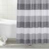 72-Inch Grey & White Striped Waffle Weave Shower Curtain – Luxury Textured Polyester, Hotel Style Bathroom Curtain