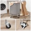 45-Gallon Rolling Laundry Hamper with Wheels – Round Grey Fabric Basket with Steel Frame