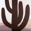 72-Inch Desert Cactus Sunset Southwest Shower Curtain Set – Brown Red Tan, Includes Hooks & Matching Tote