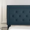 King Size Upholstered Linen Platform Bed with Tufted Headboard – Adjustable Headboard, Modern Bed Frame