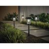 4-Pack Black Solar LED Pathway Lights with Water Glass Lens, Warm White Outdoor Garden & Walkway Lighting