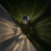 4-Pack Bronze Gold Solar LED Pathway Lights with Water Glass Lens, Outdoor Garden Yard Landscape Lighting for Walkway & Patio