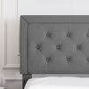 Queen Upholstered Linen Platform Bed with Tufted Headboard – Adjustable Headboard, Modern Bed Frame
