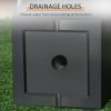 Set of 2 Modern Black Tall Outdoor Planters – Stone-Look Magnesium Oxide Flower Pots with Drainage & Stackable Design