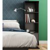 Modern Black Bookcase with 3 Shelves & Bottom Door, Tall Storage Cabinet with Adjustable Shelves