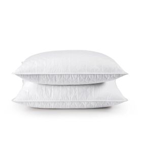 Set of 2 Firm Down Feather Blend Bed Pillows – Standard/Queen Size Hotel Collection, Machine Washable, Breathable Cooling Support