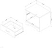 Modern Black Nightstand with Drawer & Open Storage – Minimalist Bedside Table with Metal Handle & Storage Shelf
