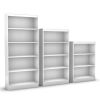 White 4-Shelf Bookcase with 2 Adjustable Shelves, Modern Storage Bookshelf for Home & Office