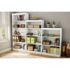 White 4-Shelf Bookcase with 2 Adjustable Shelves, Modern Storage Bookshelf for Home & Office