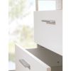Modern White 4-Drawer Dresser Chest, Contemporary Bedroom Storage Bureau with Metal Hardware, Space-Saving Organizer