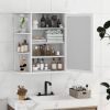 White Bathroom Wall Mirror Medicine Cabinet with Shelves – 26” x 25” Wall Mounted Storage Cabinet with Adjustable Shelving