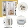 White Bathroom Wall Mirror Medicine Cabinet with Shelves – 26” x 25” Wall Mounted Storage Cabinet with Adjustable Shelving