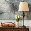 3-Piece Modern Floor Lamp and Table Lamp Set – Black Finish with Light Gold Drum Shades