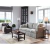 3-Piece Modern Floor Lamp and Table Lamp Set – Black Finish with Light Gold Drum Shades